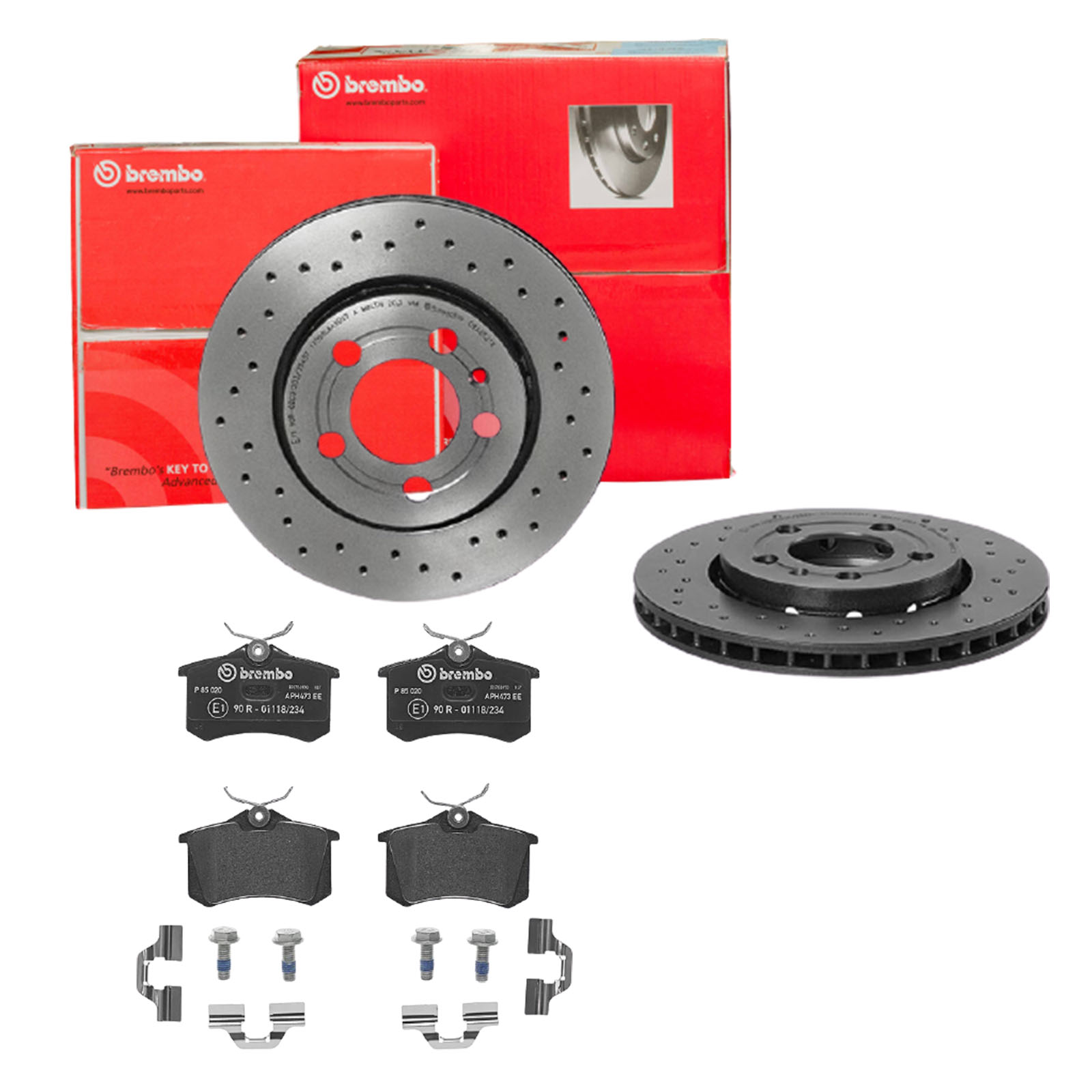 BREMBO Bremsensatz, Scheibenbremse sk8k0f82s7 Hinterachse Gelocht/innenbel. 256mm 22mm für CITROËN PEUGEOT FORD MG (SAIC) ROEWE (SAIC) LANCIA ZHONGHUA