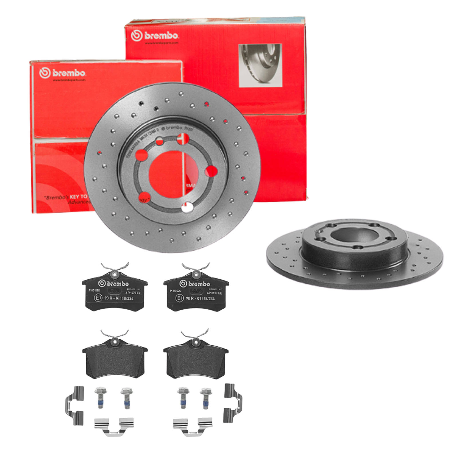 BREMBO Bremsensatz, Scheibenbremse sk8k0f82c1 Hinterachse Gelocht 239mm 9mm für CITROËN PEUGEOT FORD MG (SAIC) ROEWE (SAIC) LANCIA ZHONGHUA (BRILLIANC