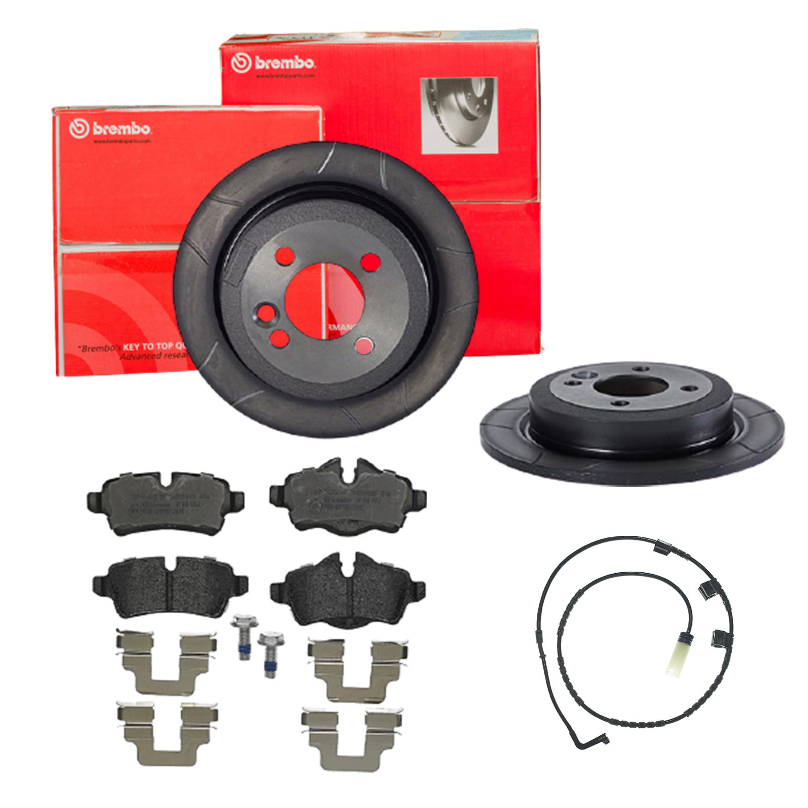 BREMBO Bremsensatz, Scheibenbremse sk8k0f7z03 Hinterachse Geschlitzt 259mm 10mm für MINI BMW