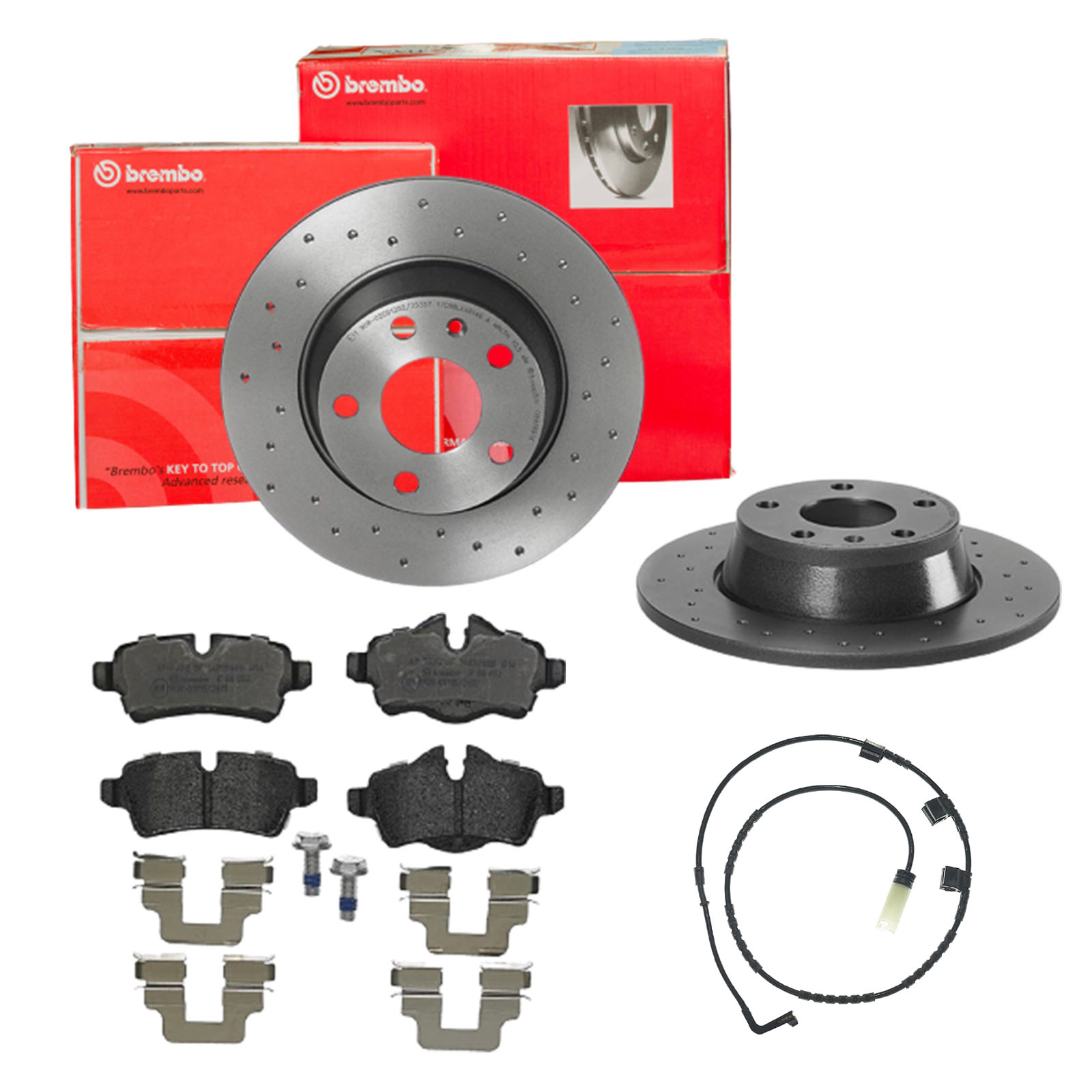 BREMBO Bremsensatz, Scheibenbremse sk8k0f7v79 Hinterachse Gelocht 259mm 10mm für MINI BMW