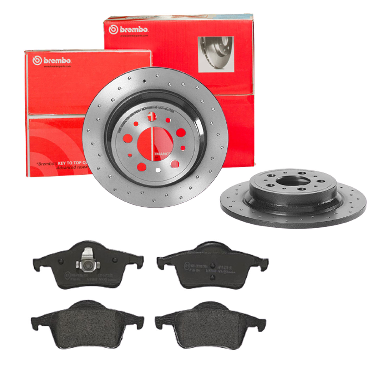 BREMBO Bremsensatz, Scheibenbremse sk8k0f7sj3 Hinterachse Gelocht 288mm 12mm für VOLVO