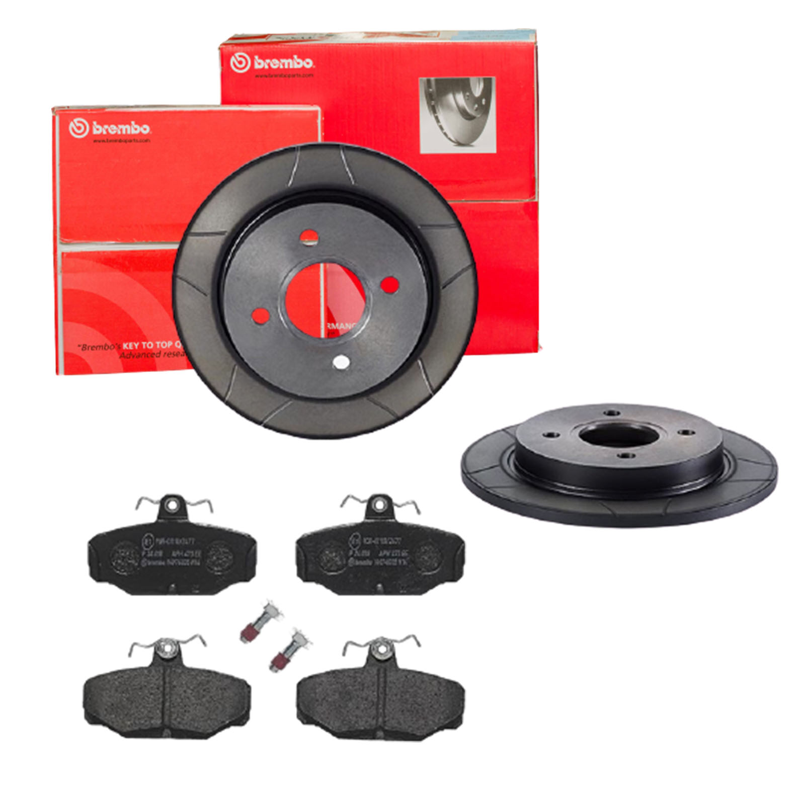 BREMBO Bremsensatz, Scheibenbremse sk8k0f7s47 Hinterachse Voll 253mm 10mm für FORD