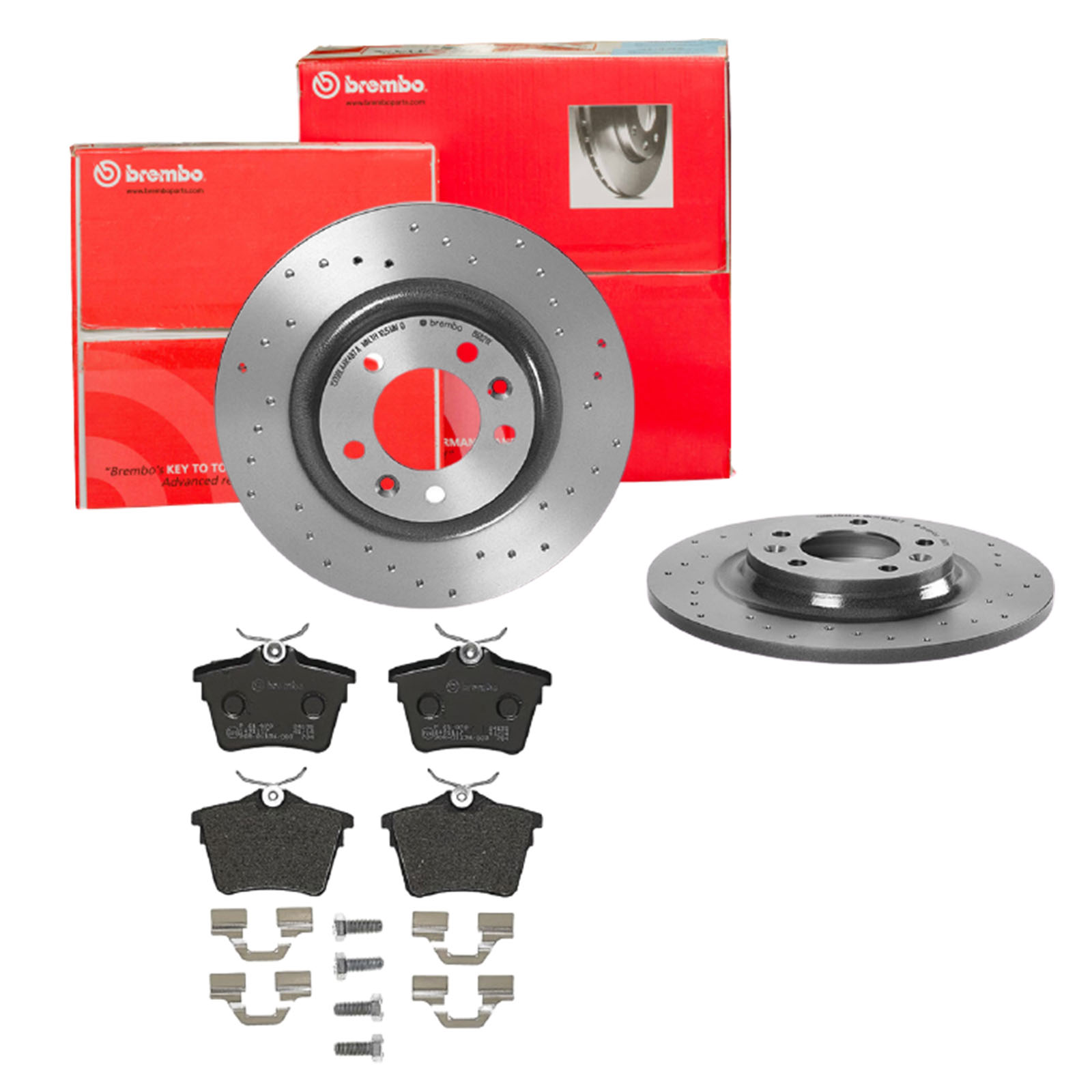 BREMBO Bremsensatz, Scheibenbremse sk8k0f7no7 Hinterachse Gelocht 290mm 12mm für CITROËN PEUGEOT