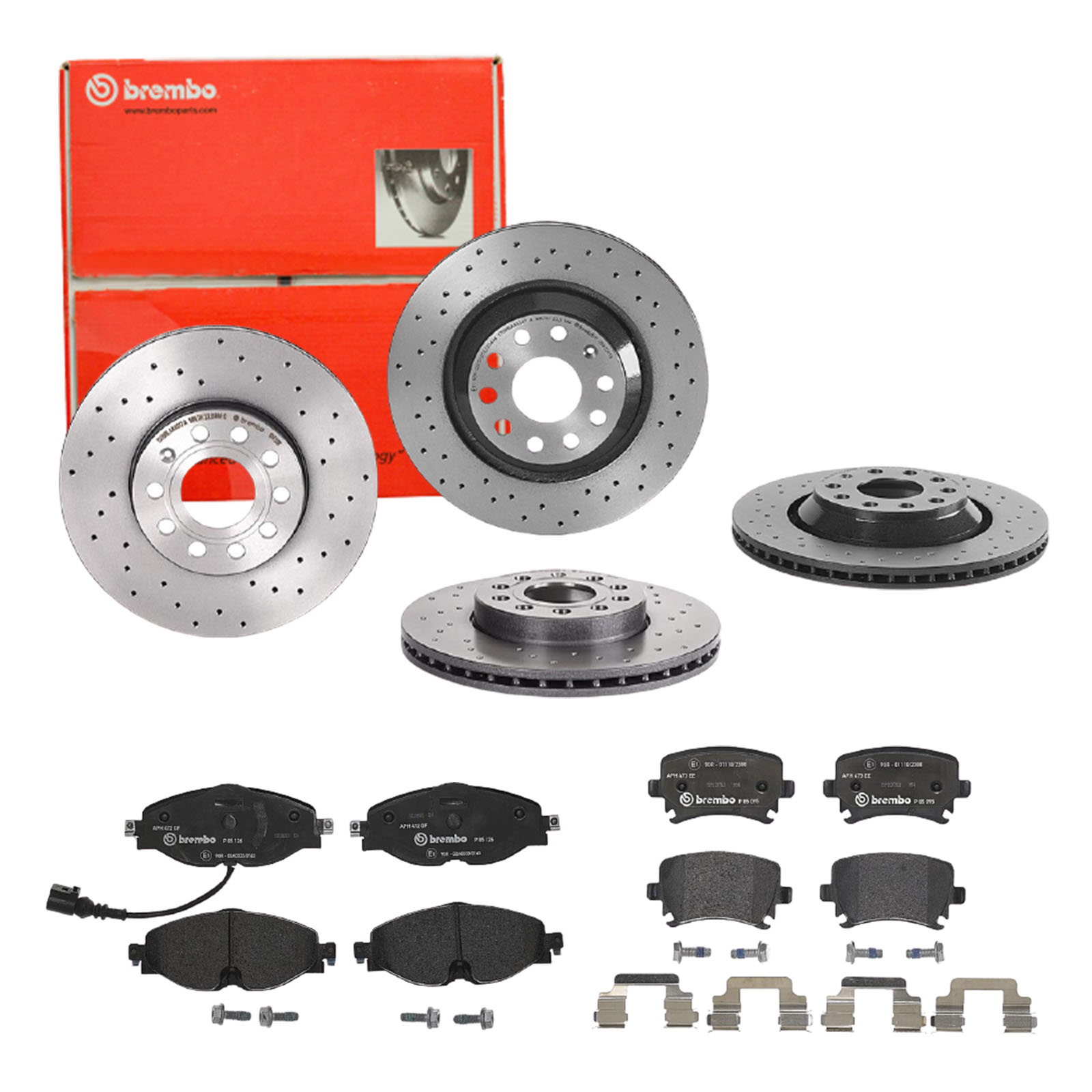 BREMBO Bremsensatz, Scheibenbremse sg00000e2t Vorderachse Gelocht/innenbel. 288mm 22mm für SEAT AUDI (FAW) SKODA VW AUDI VW (FAW) SKODA (SVW)