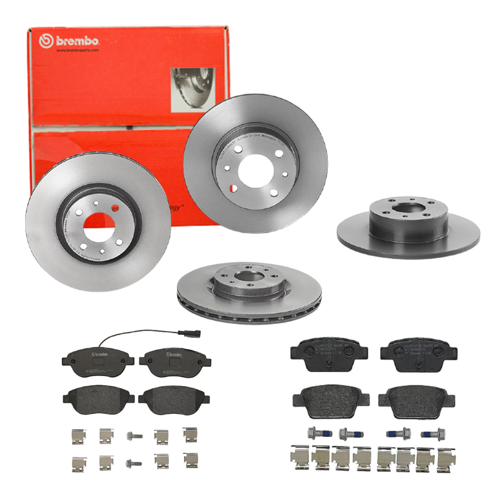 BREMBO Bremsensatz, Scheibenbremse sg00000e2v Hinterachse Innenbelüftet 251mm 10mm für PEUGEOT CITROËN OPEL FIAT LANCIA ABARTH ALFA ROMEO GENERAL MOTO