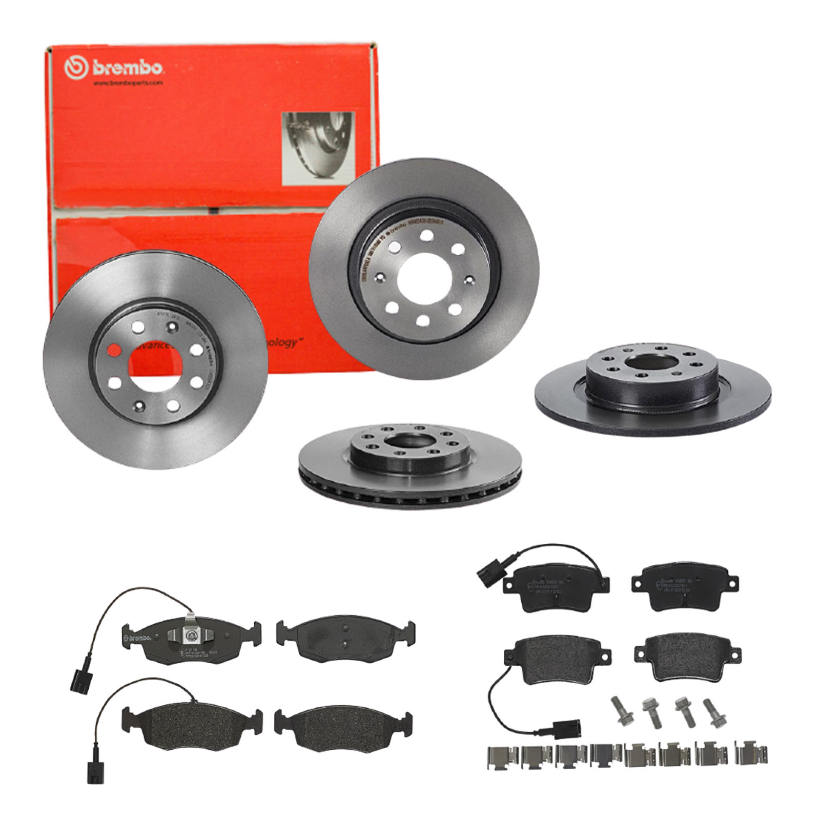 BREMBO Bremsensatz, Scheibenbremse sg00000e3f Hinterachse Innenbelüftet 264mm 22mm für OPEL FIAT ABARTH VAUXHALL