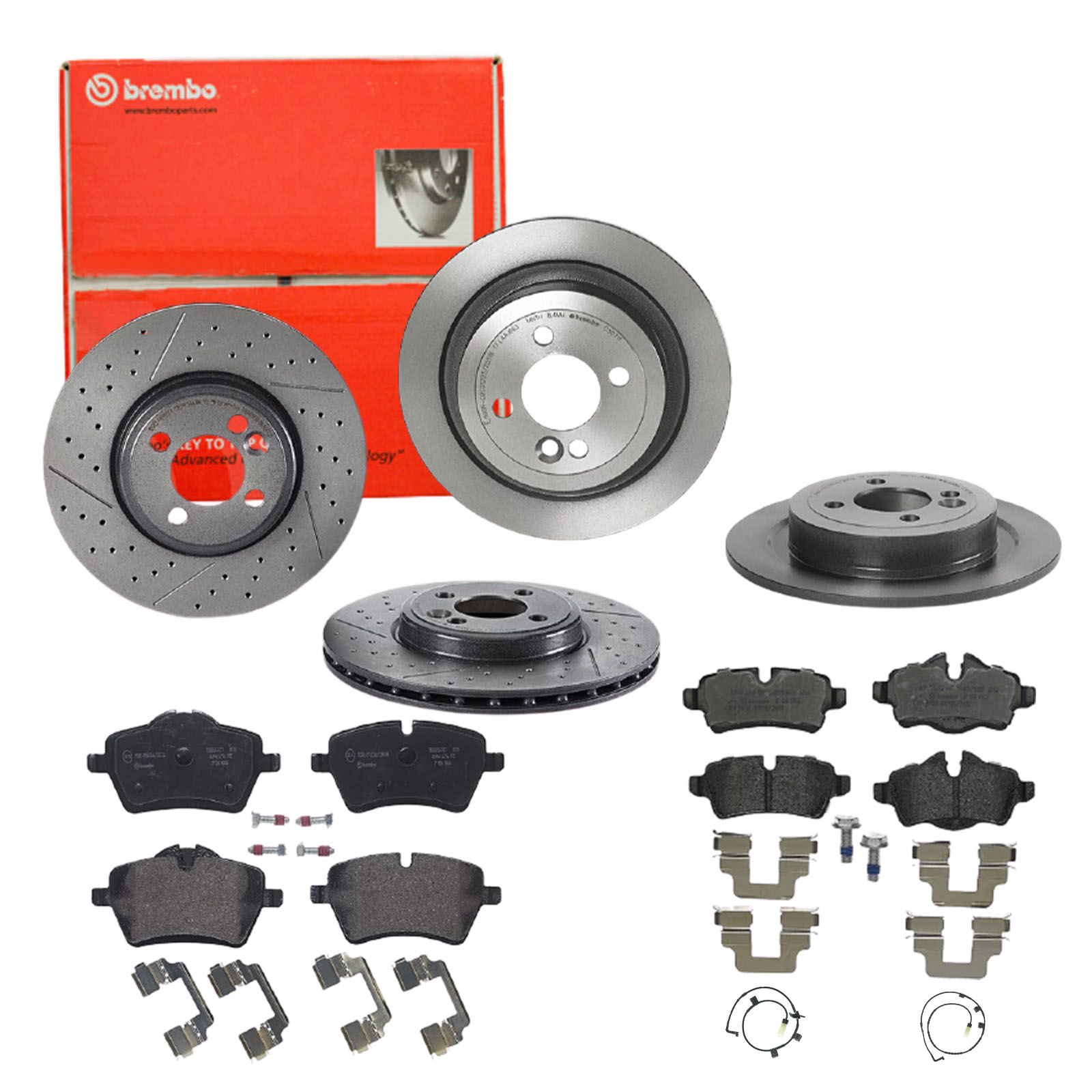 BREMBO Bremsensatz, Scheibenbremse sg00000e3n Hinterachse Innenbelüftet 280mm 10mm für BMW MINI