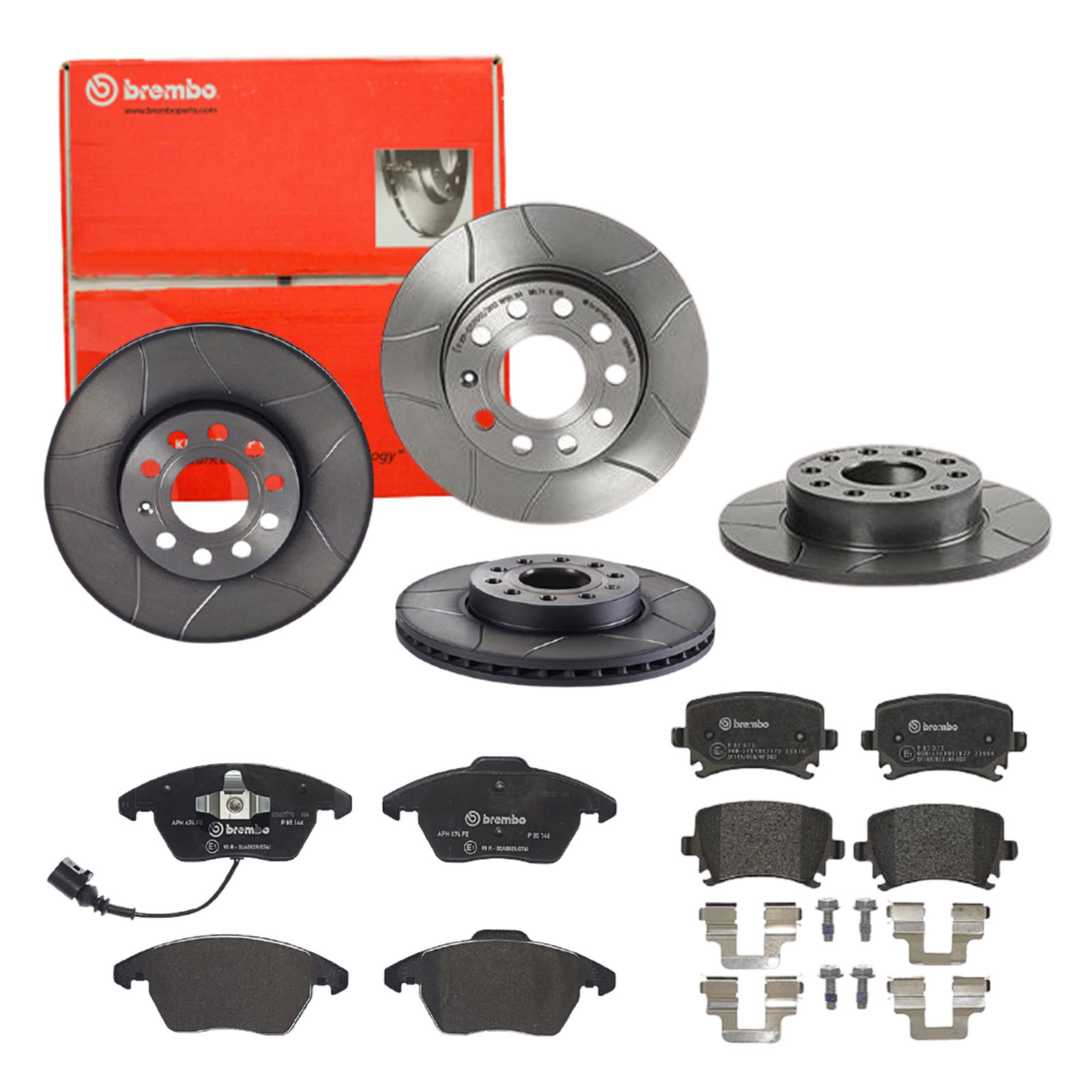 BREMBO Bremsensatz, Scheibenbremse sg00000e3z Hinterachse Geschlitzt 256mm 25mm für VW (FAW) VW SEAT AUDI SKODA AUDI (FAW) VW (SVW) SKODA (SVW)