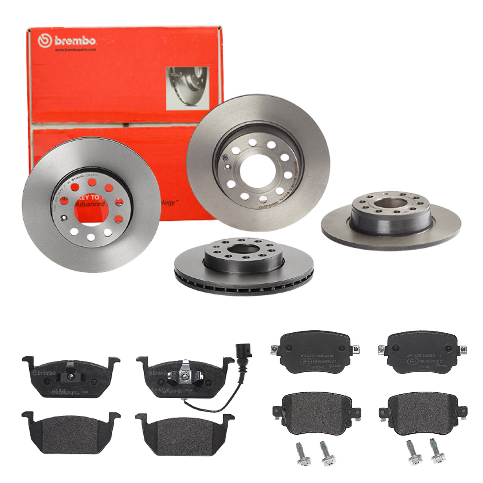 BREMBO Bremsensatz, Scheibenbremse sg00000e56 Hinterachse Voll 276mm 24mm für VW SKODA SEAT JETTA AUDI