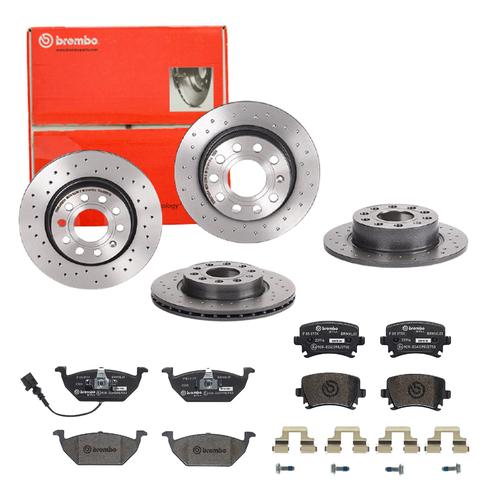 BREMBO Bremsensatz, Scheibenbremse sg00000e61 Hinterachse Gelocht 253mm 22mm für ROEWE (SAIC) SEAT AUDI VW SKODA VW (FAW) SKODA (SVW) VW (SVW) AUDI (F