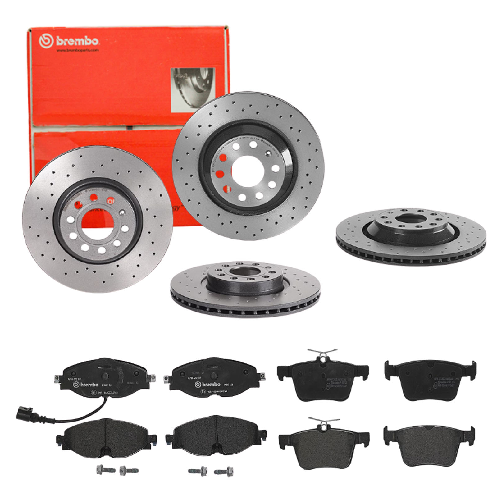 BREMBO Bremsensatz, Scheibenbremse sg00000e6i Hinterachse Gelocht/innenbel. 312mm 25mm für VW AUDI VW (SVW) AUDI (FAW) SKODA SEAT VW (FAW) SKODA (SVW)