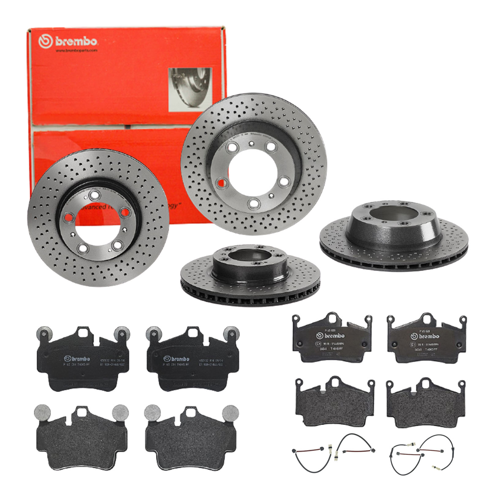 BREMBO Bremsensatz, Scheibenbremse sg00000e77 Vorderachse Gelocht/innenbel. 318mm 28mm für PORSCHE
