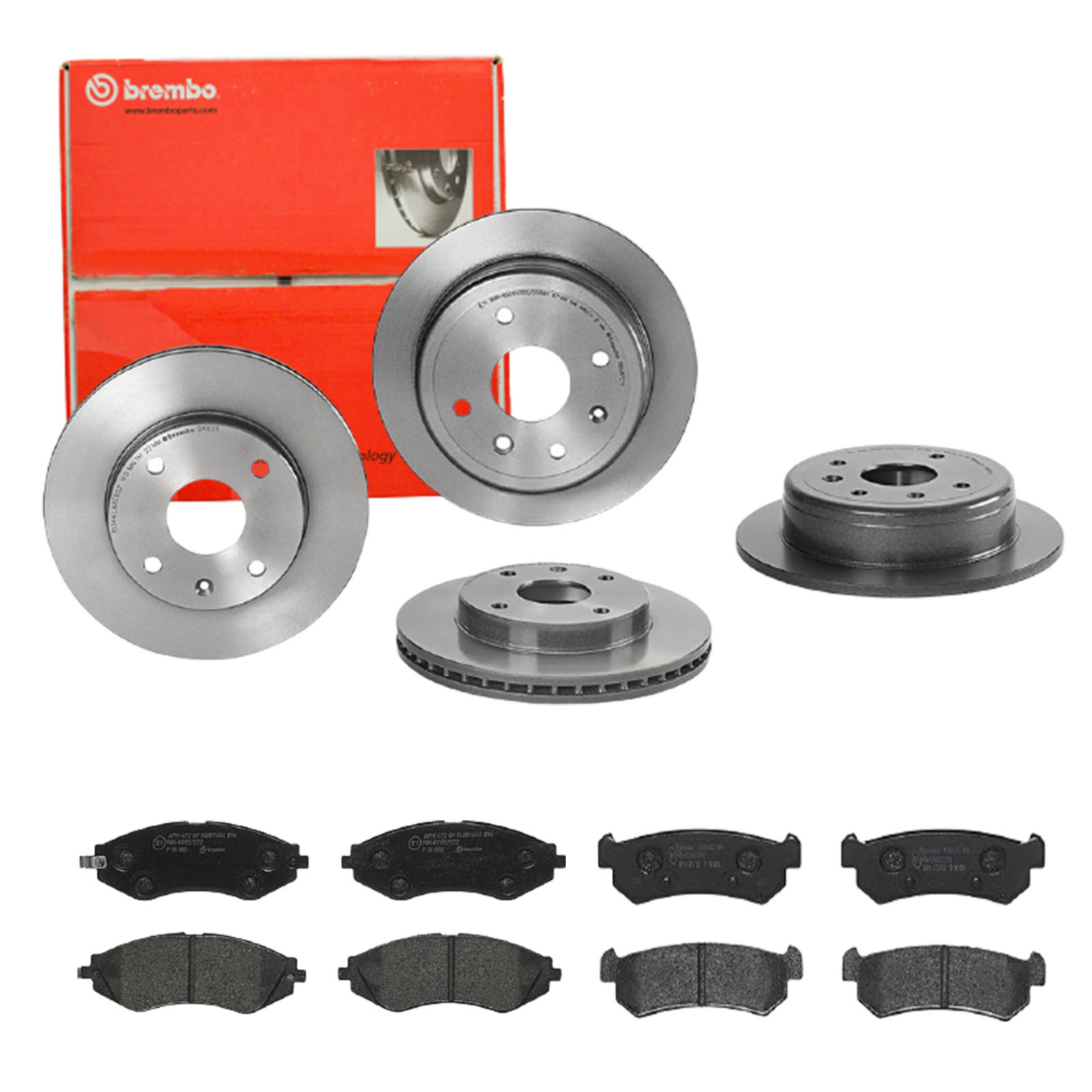 BREMBO Bremsensatz, Scheibenbremse sg00000e7d Hinterachse Innenbelüftet 258mm 24mm für BUICK (SGM) CHEVROLET (SGM) DAEWOO CHEVROLET SUZUKI