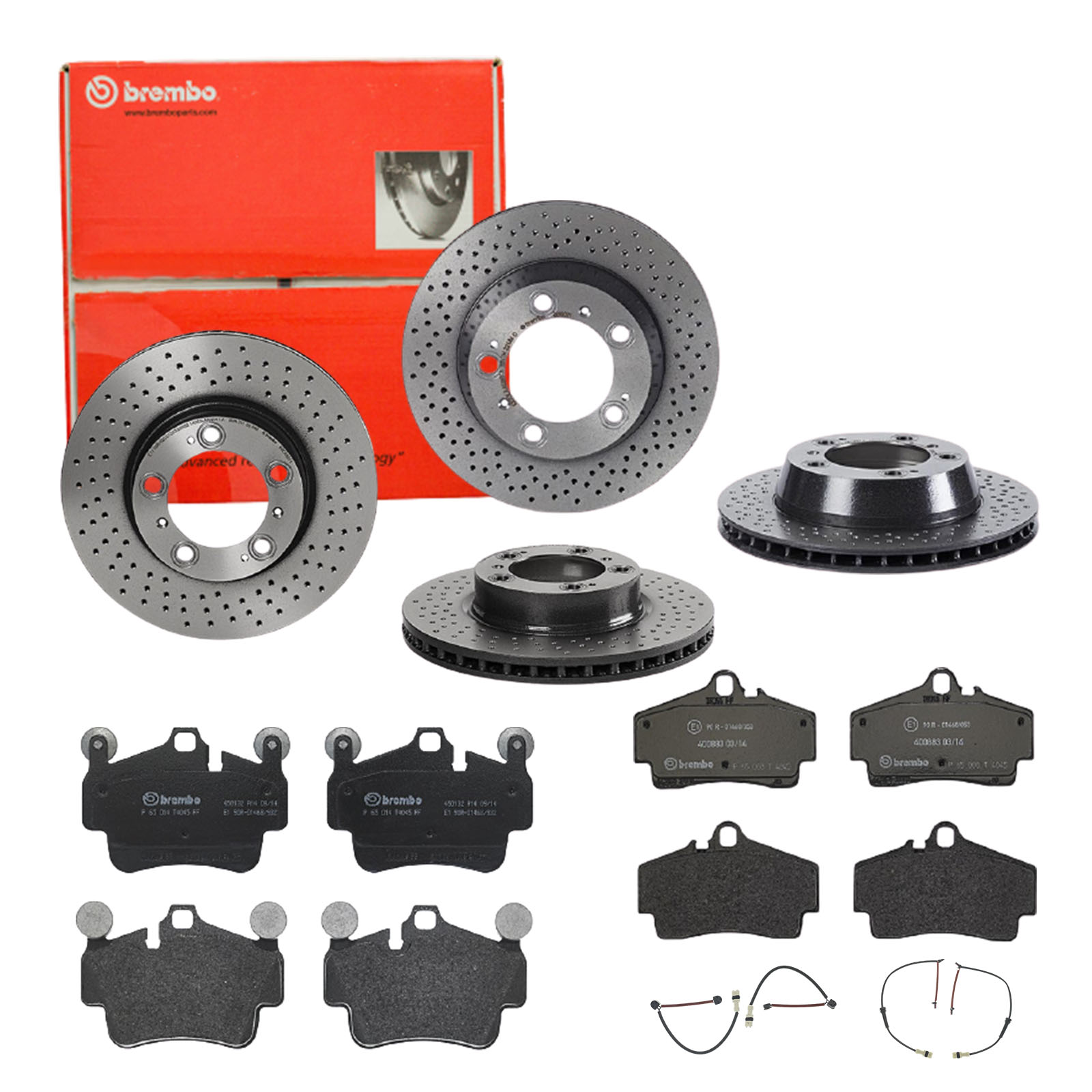 BREMBO Bremsensatz, Scheibenbremse sg00000e7h Hinterachse Gelocht/innenbel. 299mm 28mm für PORSCHE