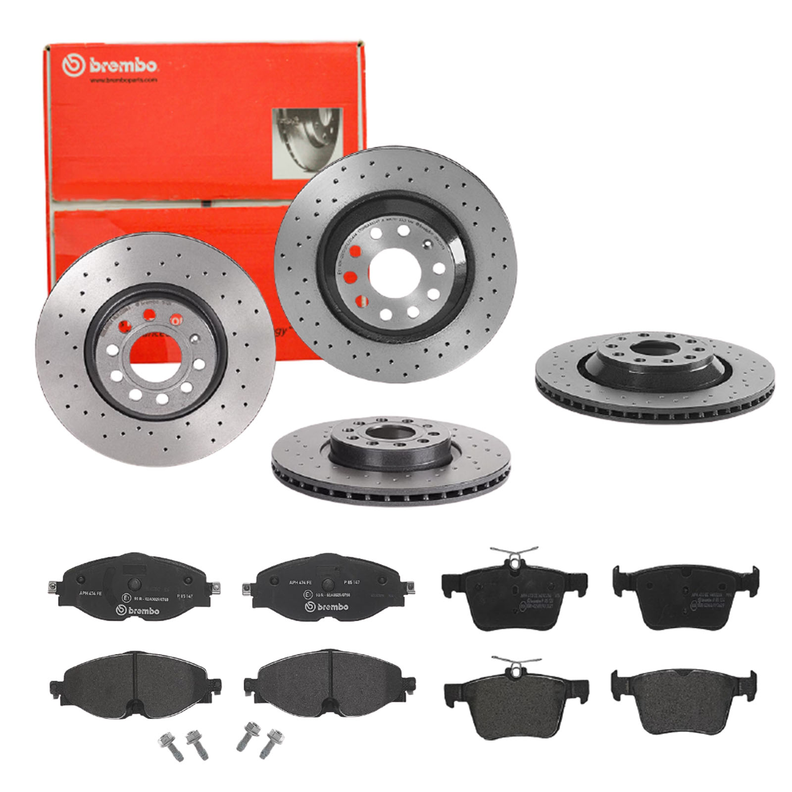 BREMBO Bremsensatz, Scheibenbremse sg00000e7m Hinterachse Gelocht/innenbel. 312mm 25mm für VW VW (SVW) SEAT SKODA AUDI AUDI (FAW) SKODA (SVW) VW (FAW)