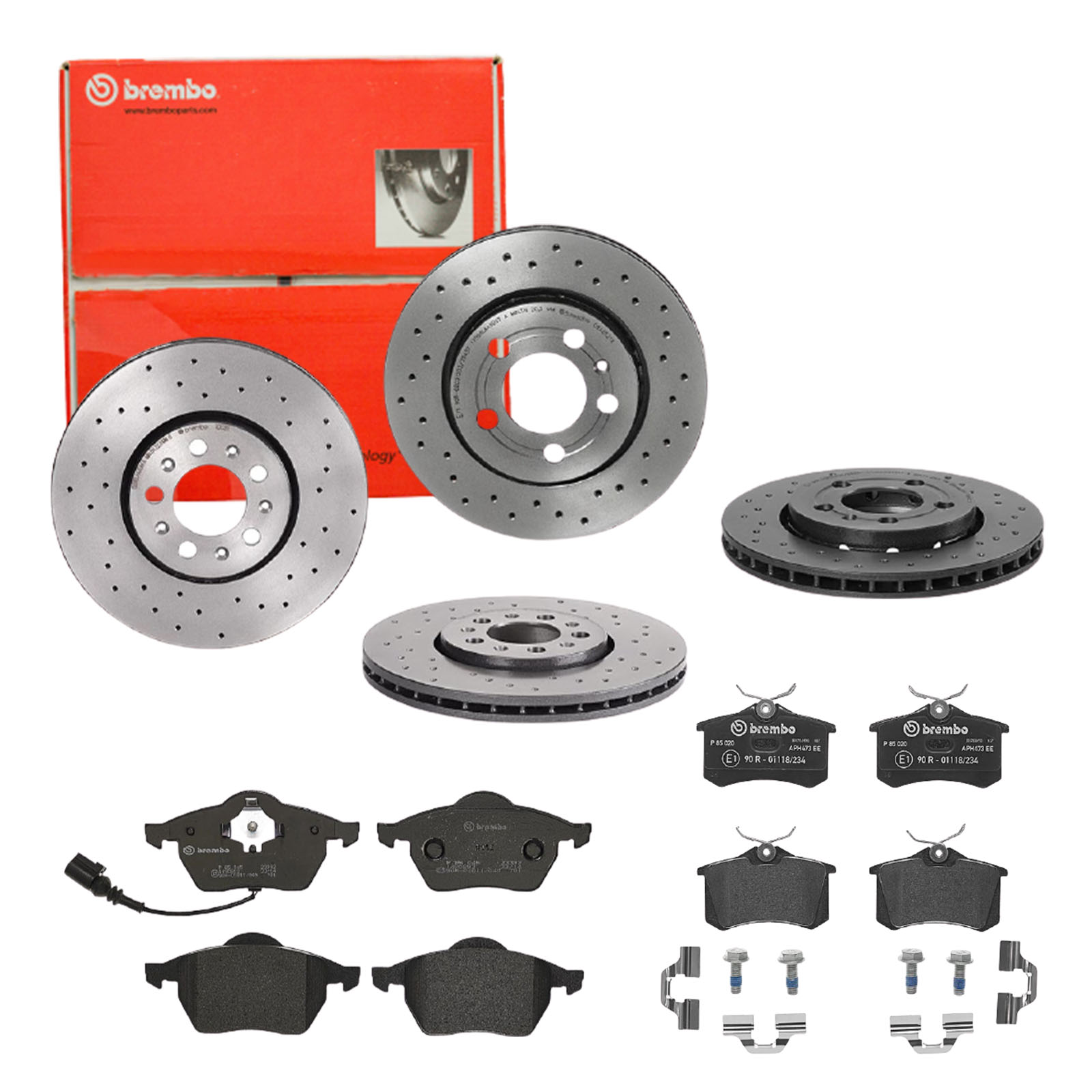 BREMBO Bremsensatz, Scheibenbremse sg00000e7y Hinterachse Gelocht/innenbel. 256mm 22mm für CITROËN PEUGEOT FORD MG (SAIC) ROEWE (SAIC) LANCIA ZHONGHUA