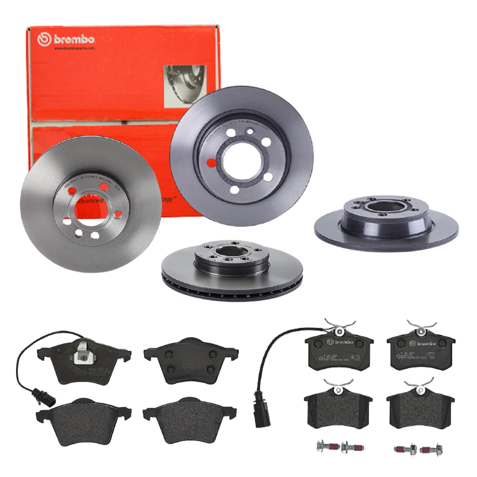 BREMBO Bremsensatz, Scheibenbremse sg00000e82 Hinterachse Voll 268mm 26mm für FORD SKODA SEAT VW AUDI