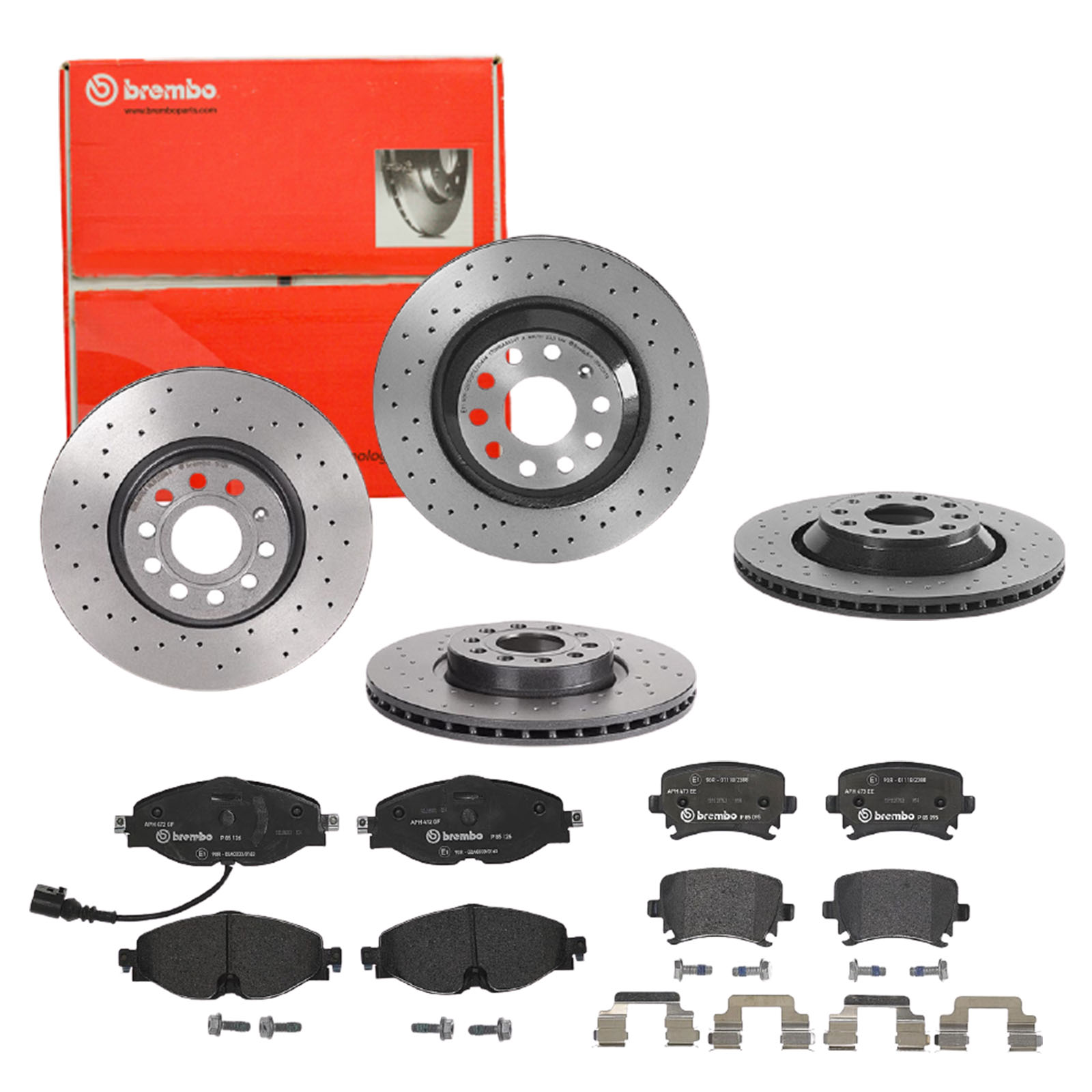 BREMBO Bremsensatz, Scheibenbremse sg00000e8a Hinterachse Gelocht/innenbel. 312mm 25mm für VW AUDI (FAW) SKODA AUDI SEAT VW (FAW) VW (SVW) SKODA (SVW)