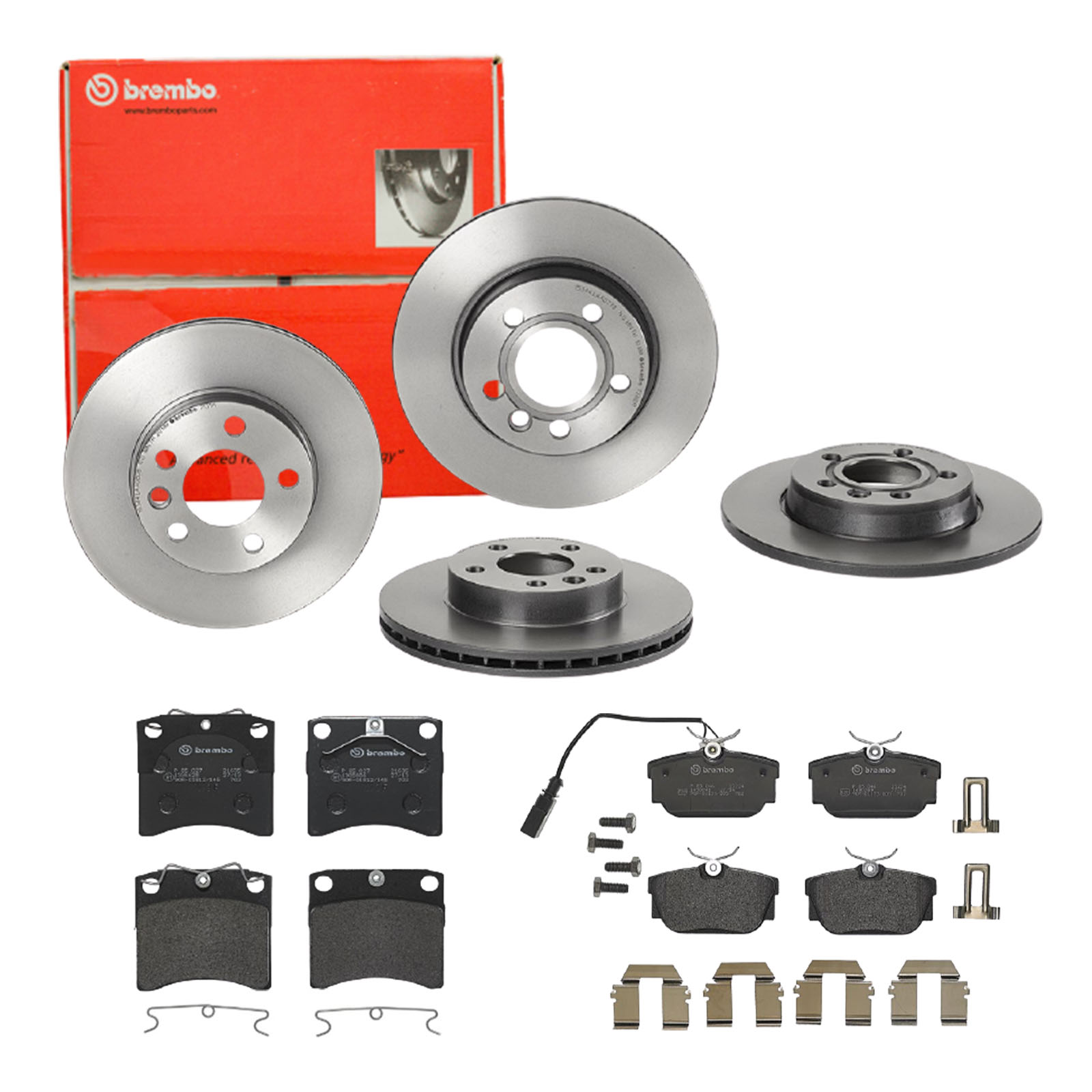 BREMBO Bremsensatz, Scheibenbremse sg00000e8b Hinterachse Voll 280mm 12mm für VW SEAT SKODA AUDI