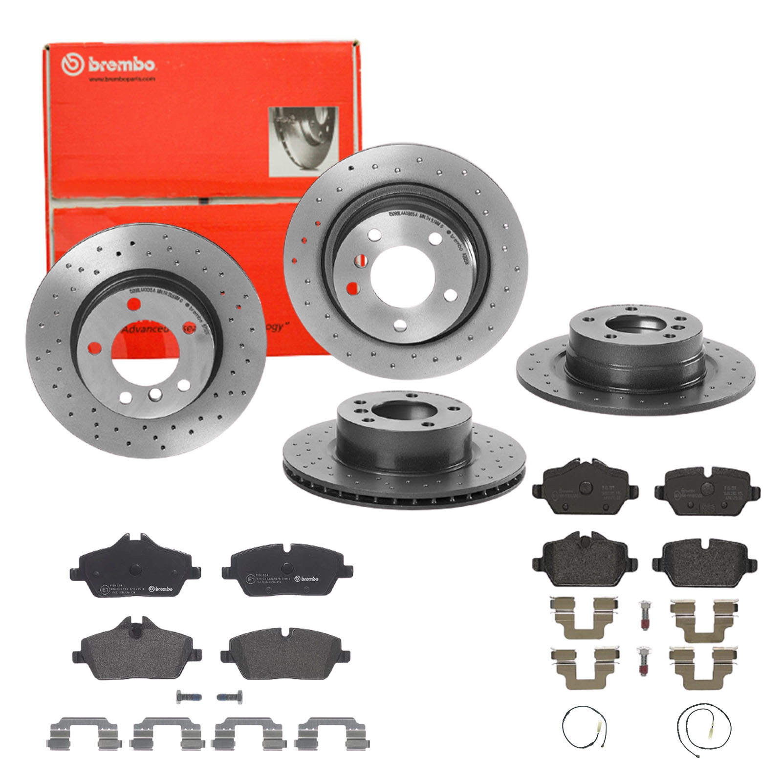 BREMBO Bremsensatz, Scheibenbremse sg00000e9x Hinterachse Gelocht/innenbel. 292mm 22mm für BMW MINI