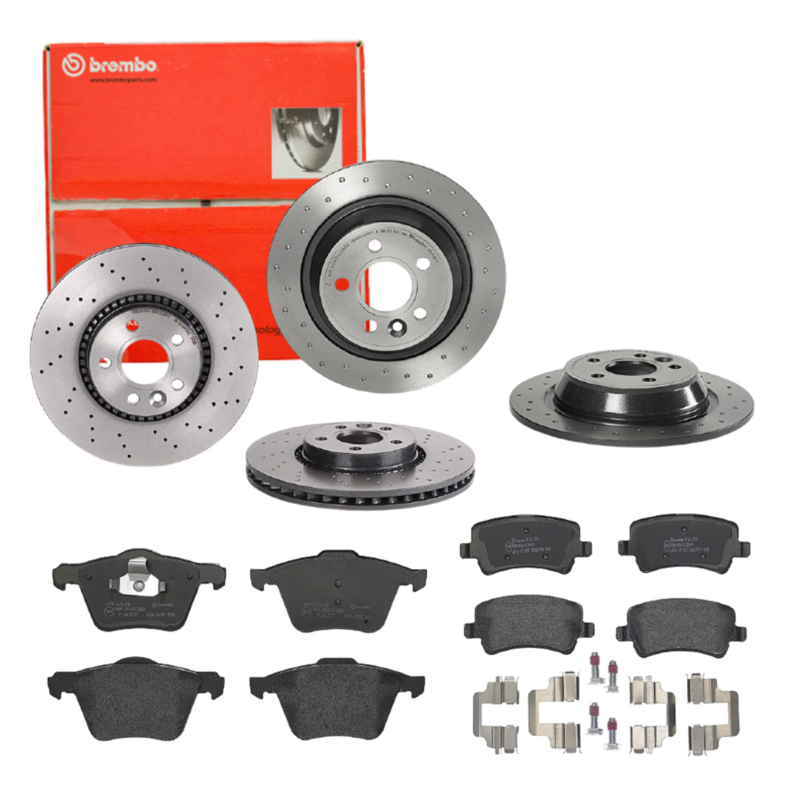 BREMBO Bremsensatz, Scheibenbremse sg00000e9y Hinterachse Gelocht 302mm 11mm für FORD FORD (CHANGAN) VOLVO LAND ROVER