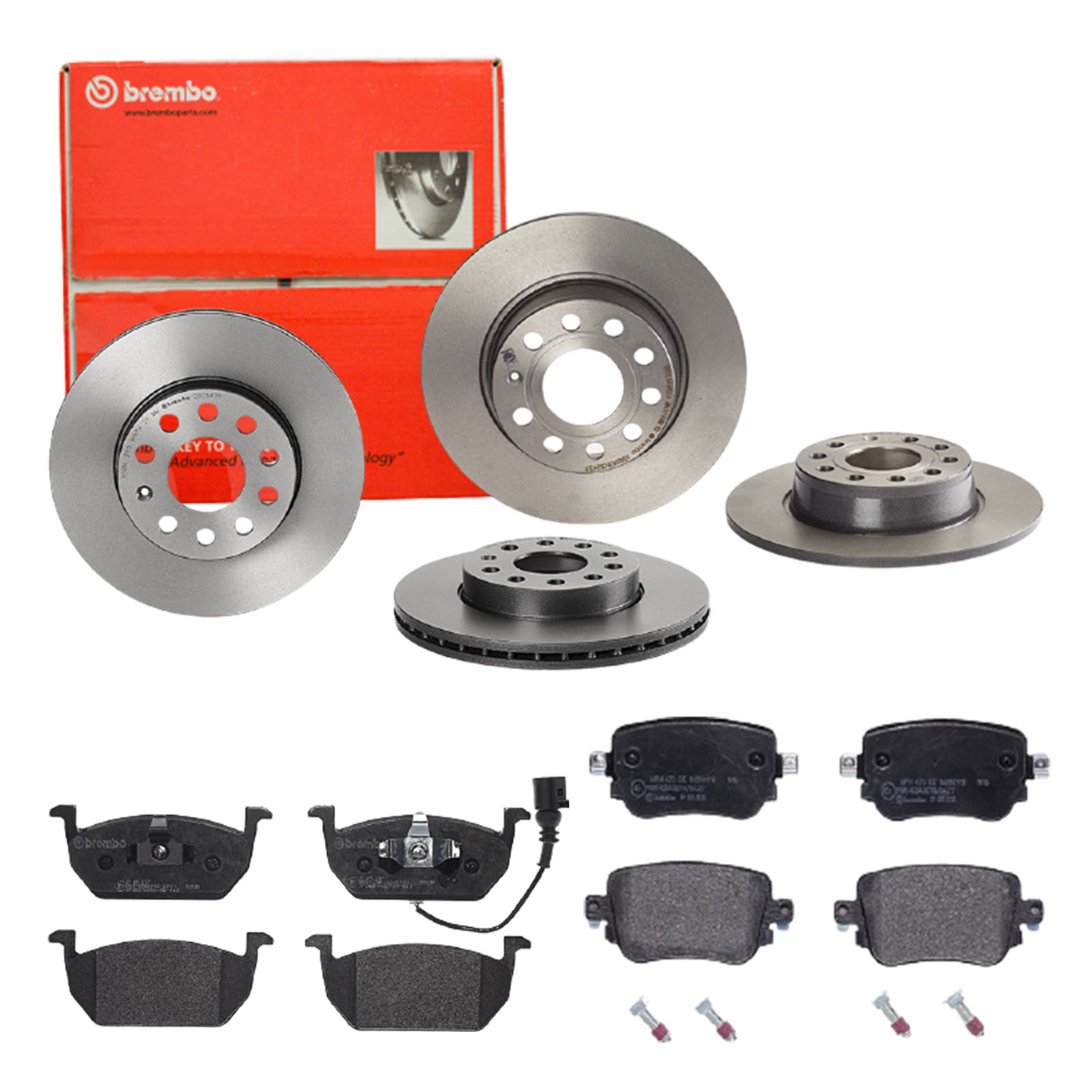 BREMBO Bremsensatz, Scheibenbremse sg00000ea2 Hinterachse Voll 276mm 24mm für VW SKODA AUDI SEAT JETTA