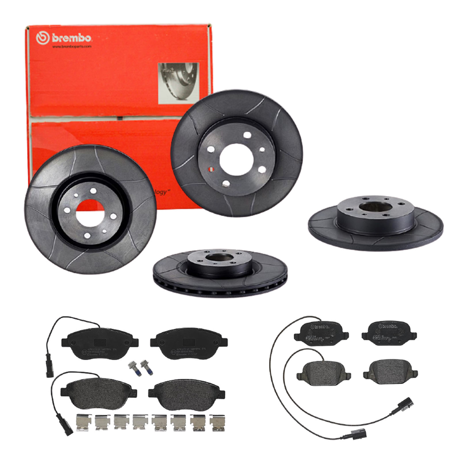BREMBO Bremsensatz, Scheibenbremse sg00000eab Vorderachse Geschlitzt 284mm 11mm für PEUGEOT CITROËN FORD OPEL ABARTH FIAT LANCIA ALFA ROMEO KIA