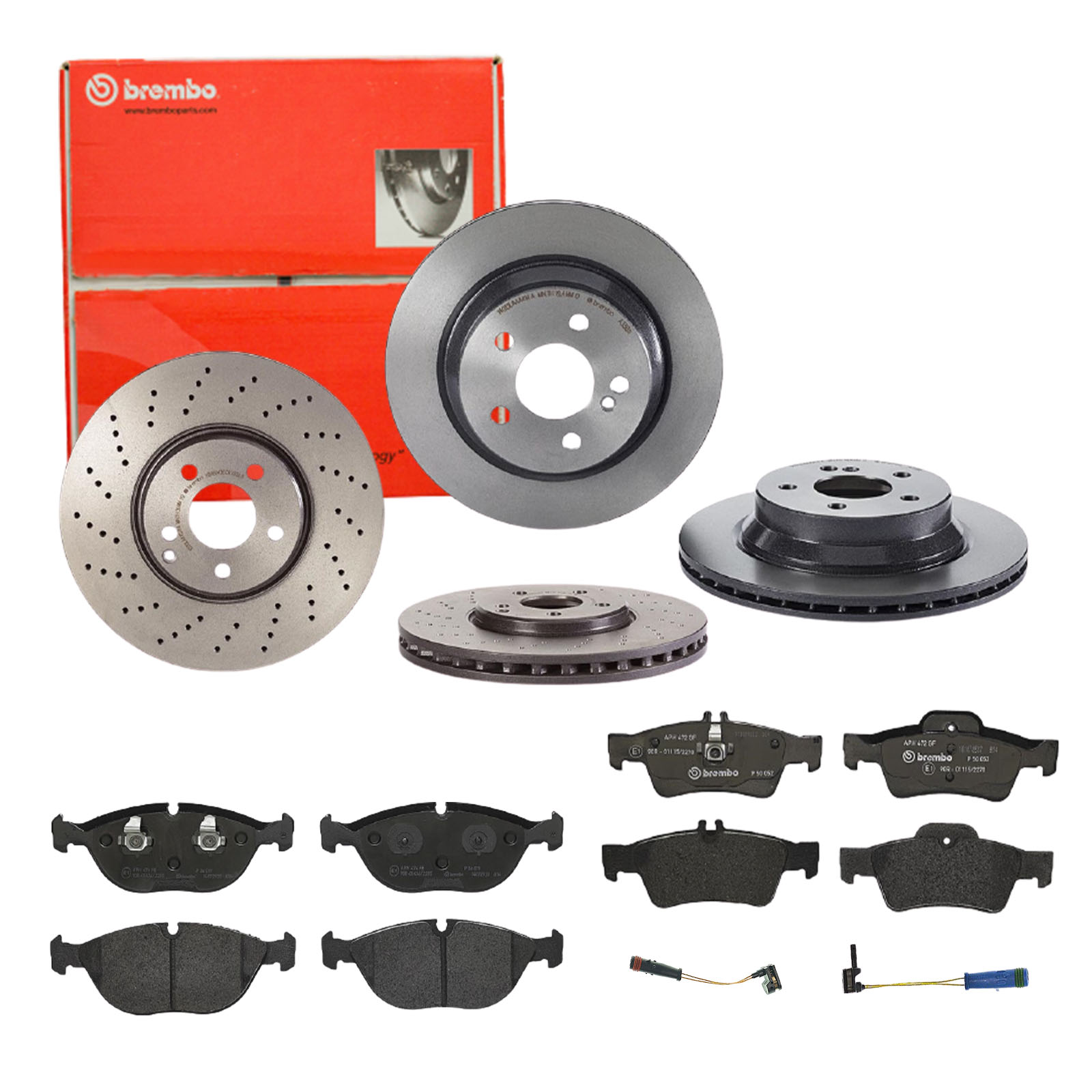 BREMBO Bremsensatz, Scheibenbremse sg00000ebq Vorderachse Gelocht/innenbel. 330mm 22mm für MERCEDES-BENZ CHRYSLER VW SKODA BENTLEY BMW