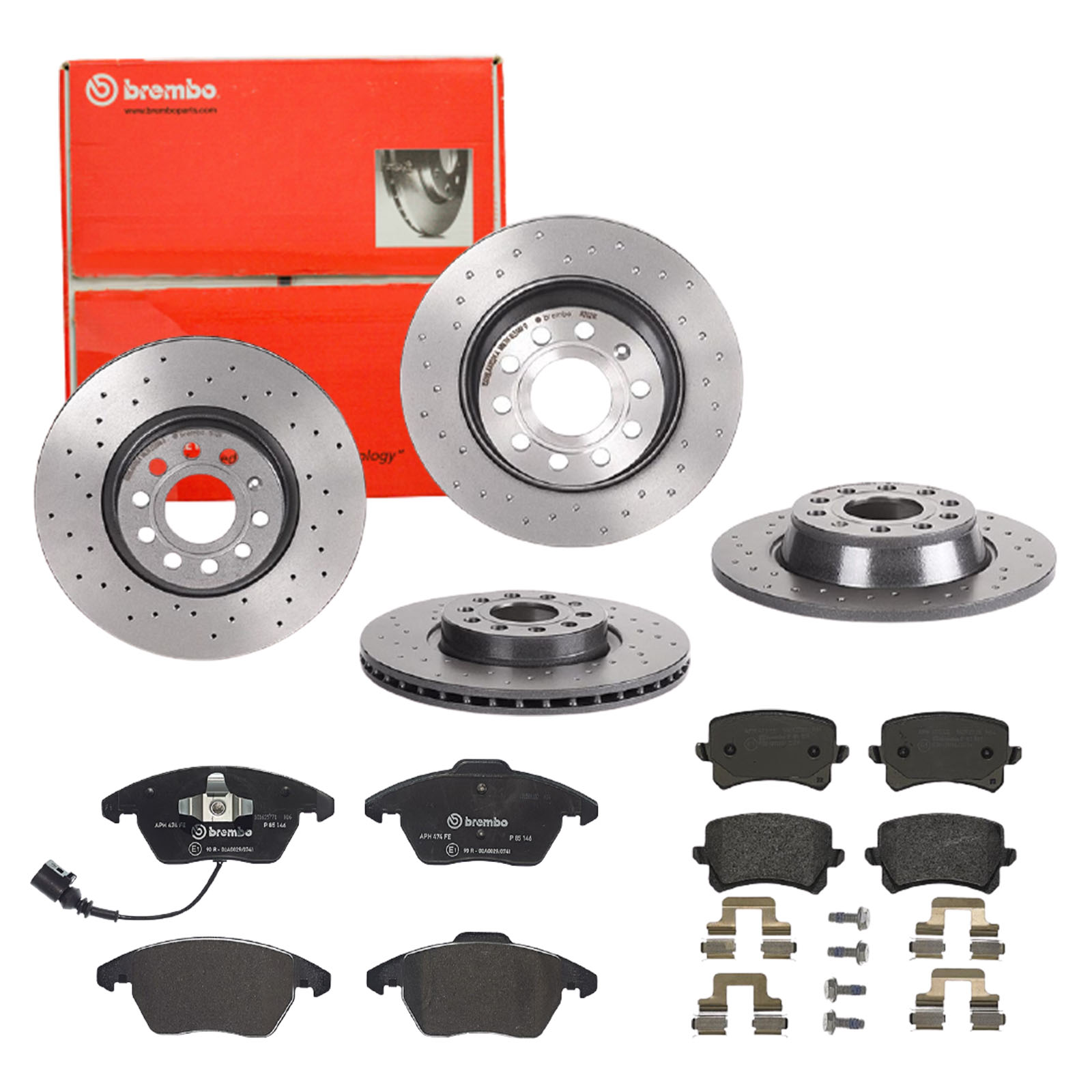 BREMBO Bremsensatz, Scheibenbremse sg00000ec0 Hinterachse Gelocht 282mm 25mm für VW QOROS SKODA VW (SVW) AUDI SKODA (SVW) VW (FAW) CHANA SEAT GAC