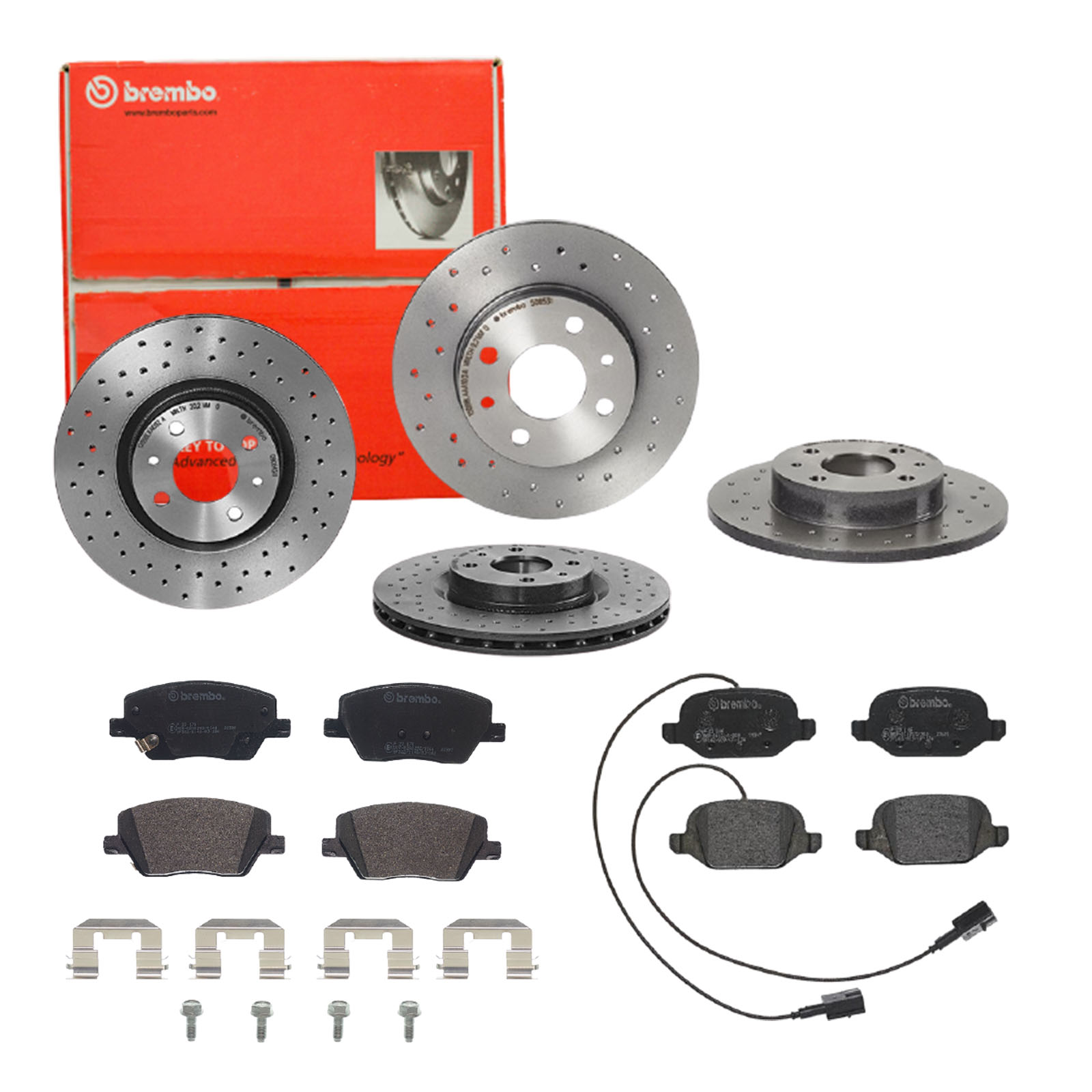 BREMBO Bremsensatz, Scheibenbremse sg00000ecd Hinterachse Gelocht/innenbel. 240mm 22mm für OPEL ABARTH FIAT KIA