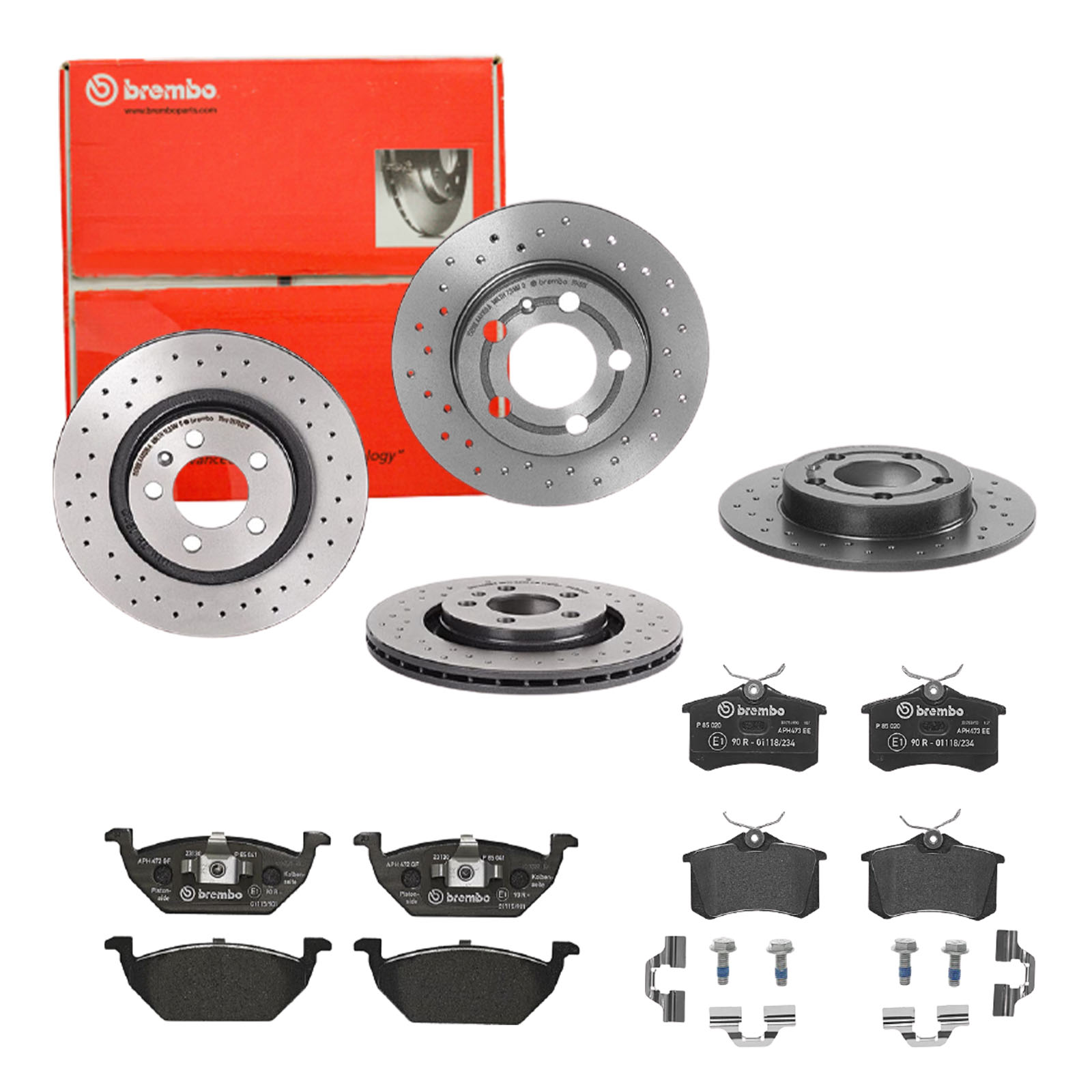 BREMBO Bremsensatz, Scheibenbremse sg00000ecv Hinterachse Gelocht/innenbel. 280mm 22mm für PEUGEOT CITROËN FORD ROEWE (SAIC) LANCIA VW (FAW) ZHONGHUA
