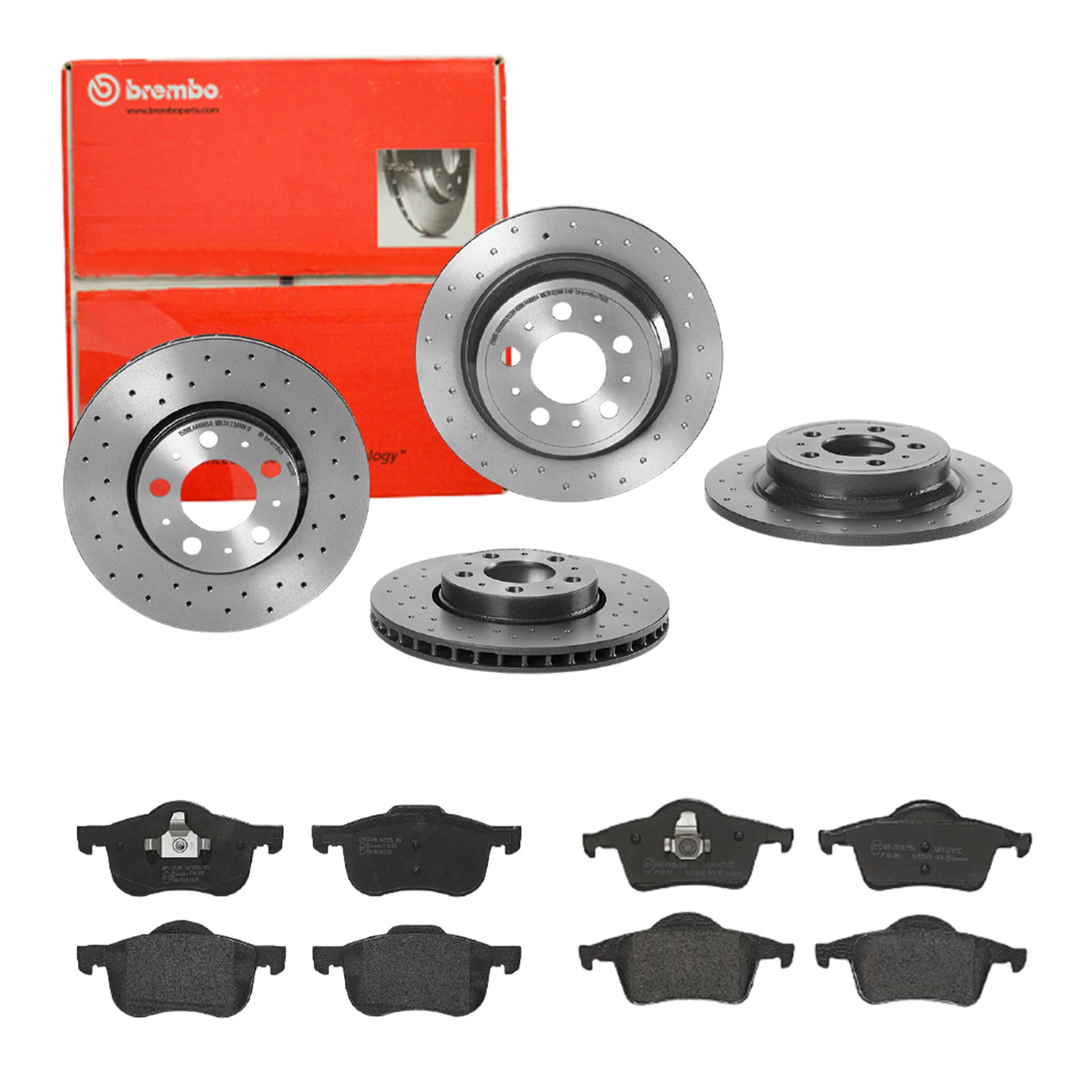 BREMBO Bremsensatz, Scheibenbremse sg00000ed4 Hinterachse Gelocht 286mm 12mm für VOLVO