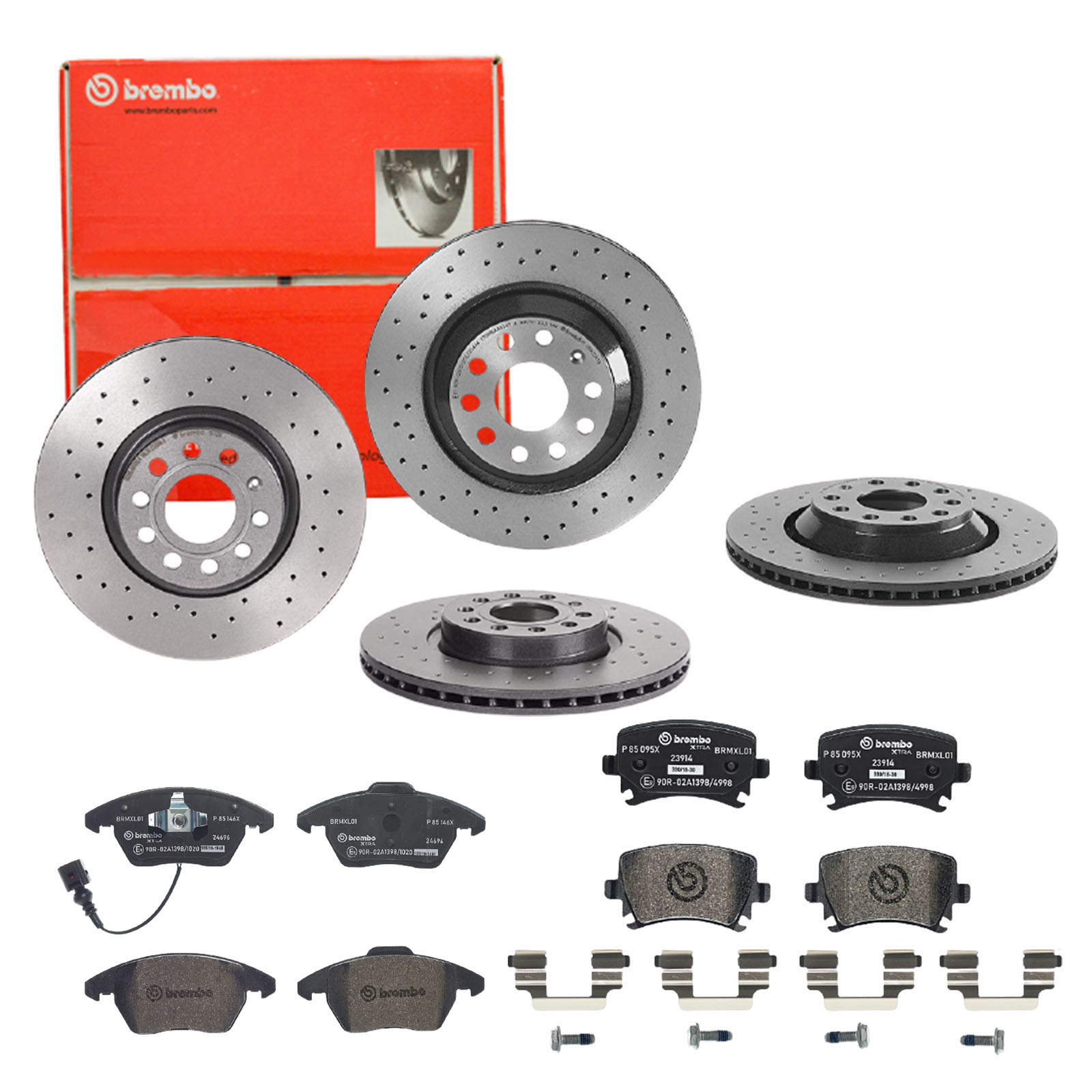 BREMBO Bremsensatz, Scheibenbremse sg00000ed9 Hinterachse Gelocht/innenbel. 312mm 25mm für VW SKODA AUDI VW (FAW) SEAT SKODA (SVW) VW (SVW)