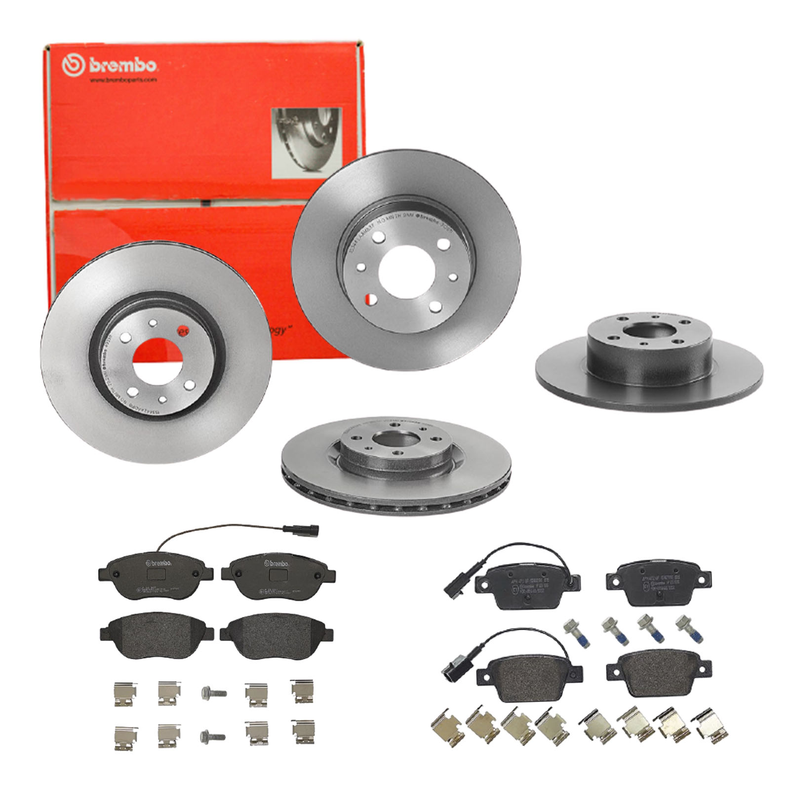 BREMBO Bremsensatz, Scheibenbremse sg00000edx Hinterachse Innenbelüftet 251mm 10mm für PEUGEOT CITROËN OPEL FIAT LANCIA ALFA ROMEO ABARTH GENERAL MOTO