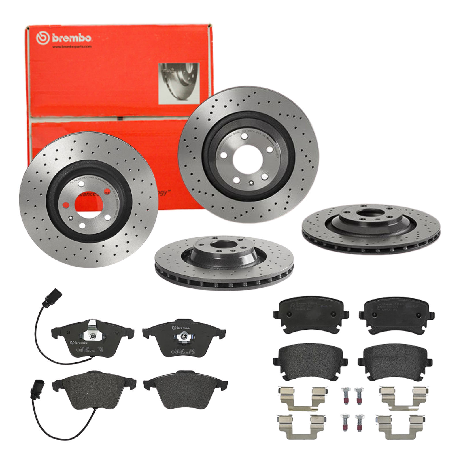 BREMBO Bremsensatz, Scheibenbremse sg00000ee2 Hinterachse Gelocht/innenbel. 347mm 22mm für VW SKODA AUDI SEAT AUDI (FAW)
