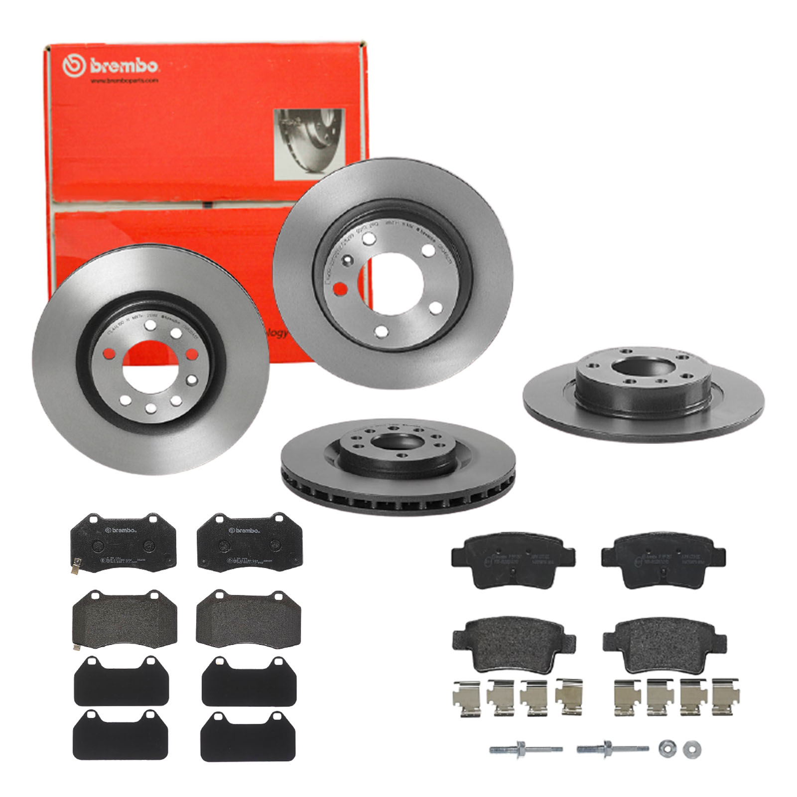 BREMBO Bremsensatz, Scheibenbremse sg00000ee6 Hinterachse Innenbelüftet 264mm 28mm für OPEL FIAT VAUXHALL