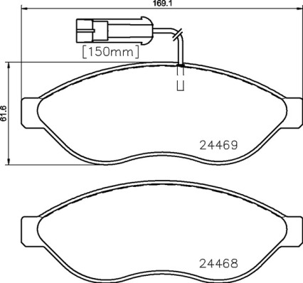 BREMBO Bremsensatz, Scheibenbremse ijzjsg62j8 Vorderachse Innenbelüftet 280mm 28mm für CITROËN PEUGEOT FIAT