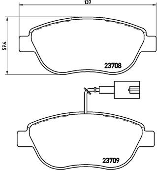 BREMBO Bremsensatz, Scheibenbremse ijzjsg65r4 Vorderachse Gelocht/innenbel. 284mm 22mm für OPEL ABARTH FIAT
