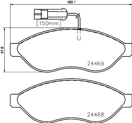 BREMBO Bremsensatz, Scheibenbremse ijzjsg68w7 Vorderachse Innenbelüftet 280mm 24mm für PEUGEOT CITROËN FIAT