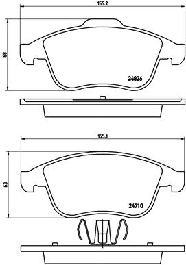BREMBO Bremsensatz, Scheibenbremse ijzjsgfdy3 Vorderachse Innenbelüftet 296mm 26mm für RENAULT