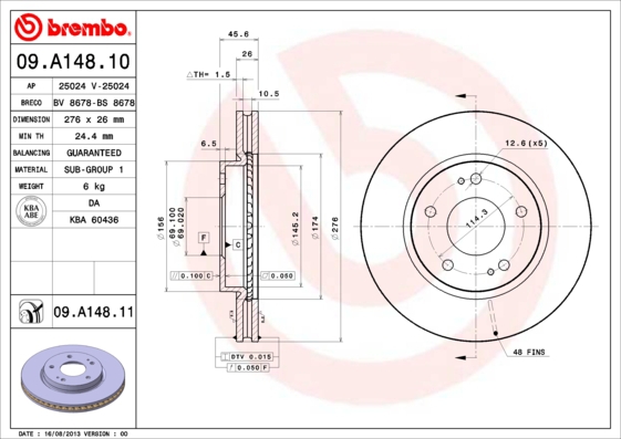 BREMBO Bremsensatz, Scheibenbremse ijzjsgfoy9 Vorderachse Innenbelüftet 276mm 26mm für CHRYSLER BAIC WEIWANG PEUGEOT CITROËN MITSUBISHI JEEP LANCIA DO