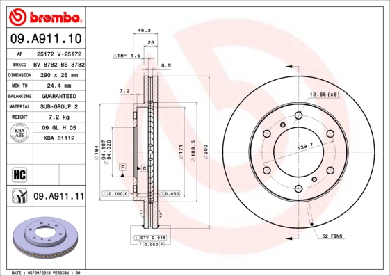 BREMBO Bremsensatz, Scheibenbremse ijzjsggal8 Vorderachse Innenbelüftet 290mm 26mm für ISUZU MAZDA NISSAN MITSUBISHI