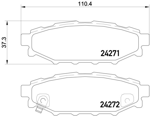 BREMBO Bremsensatz, Scheibenbremse ijzjsggmu9 Hinterachse Voll 274mm 10mm für SUBARU TOYOTA