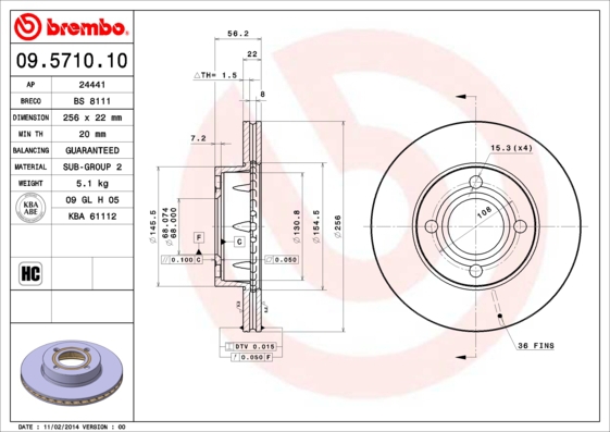 BREMBO Bremsensatz, Scheibenbremse sg00000egl Hinterachse Innenbelüftet 256mm 22mm für LANCIA FIAT ALFA ROMEO ZHONGHUA (BRILLIANCE) AUDI SEAT VW SKODA