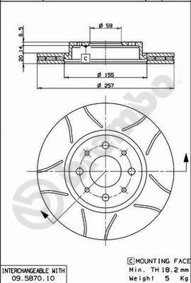 BREMBO Bremsensatz, Scheibenbremse sg00000egt Vorderachse Innenbelüftet 257mm 11mm für ALFA ROMEO ABARTH LANCIA FIAT FORD DAIHATSU (FAW) FIAT (NANJING