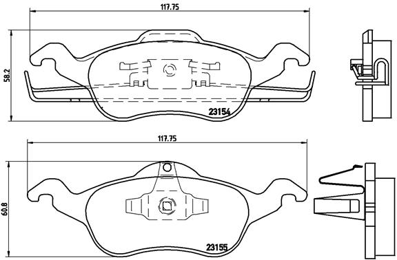 BREMBO Bremsensatz, Scheibenbremse sg00000eh3 Hinterachse Gelocht 253mm 10mm für FORD FORD USA MAZDA