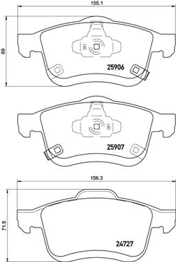 BREMBO Bremsensatz, Scheibenbremse sg00000em7 Hinterachse Innenbelüftet 264mm 10mm für OPEL FIAT VAUXHALL RAM