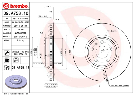 BREMBO Bremsensatz, Scheibenbremse sg00000eoe Hinterachse Innenbelüftet 300mm 30mm für SEAT AUDI SKODA VW VW (SVW) AUDI (FAW) VW (FAW)