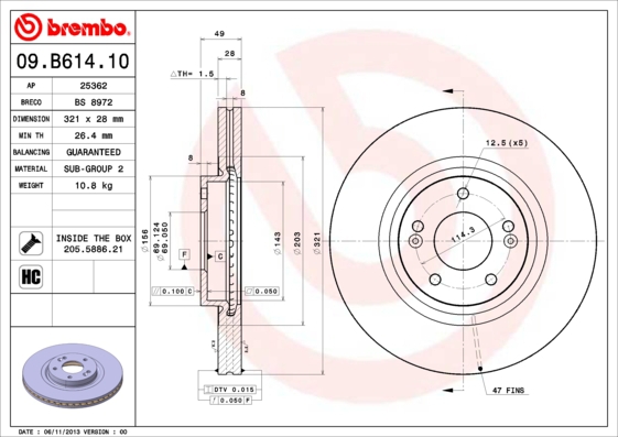 BREMBO Bremsensatz, Scheibenbremse sg00000epf Vorderachse Voll 302mm 11mm für HYUNDAI KIA KIA (DYK) SSANGYONG HYUNDAI (BEIJING)