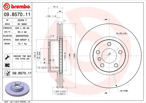 BREMBO Bremsensatz, Scheibenbremse sg00000esa Hinterachse Innenbelüftet 328mm 20mm für BMW BMW (BRILLIANCE)